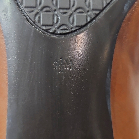 Nine West Soft Brown Leather Heeled Boots with Ruched Design Size 9.5 - Picture 7 of 9